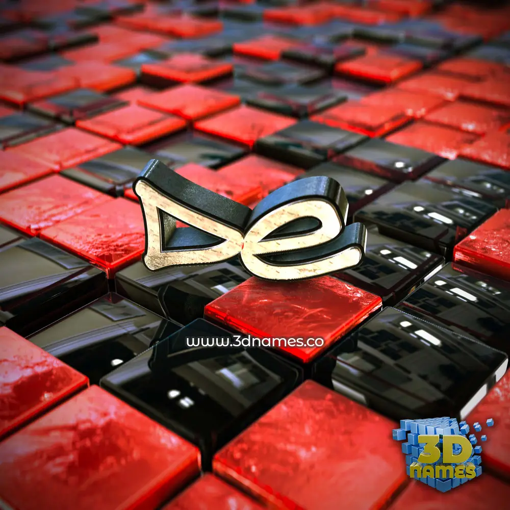 de in Red Checkered style - 3D name wallpaper