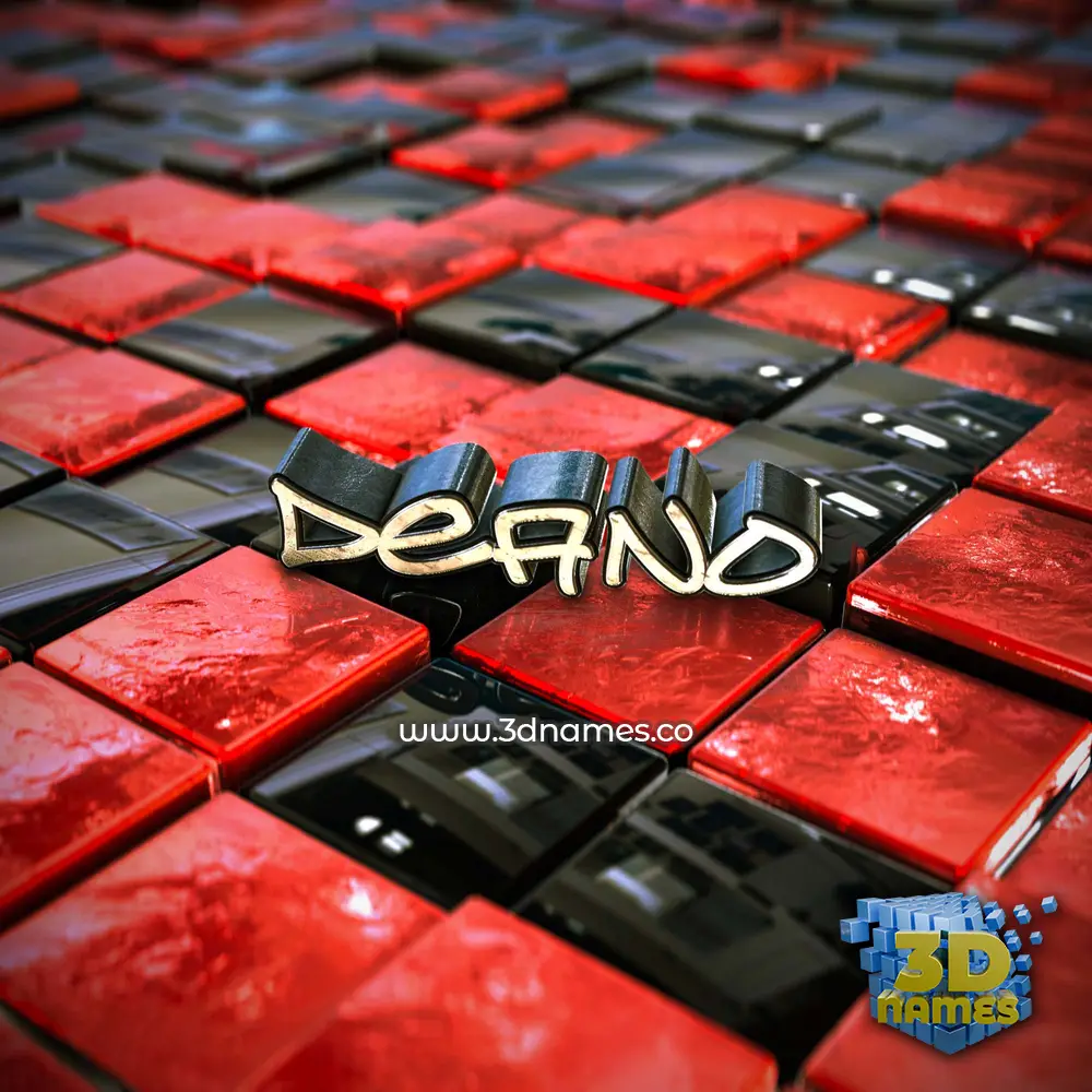 deano in Red Checkered style - 3D name wallpaper
