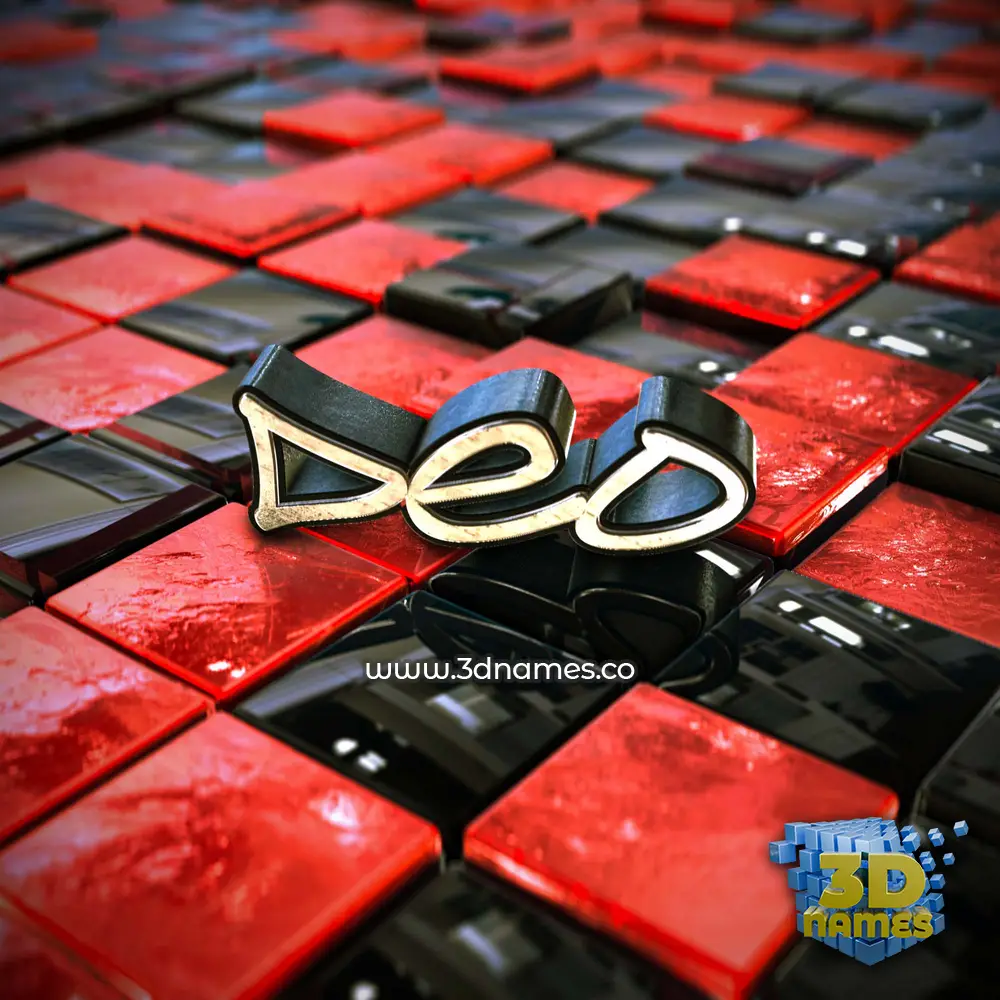 deo in Red Checkered style - 3D name wallpaper