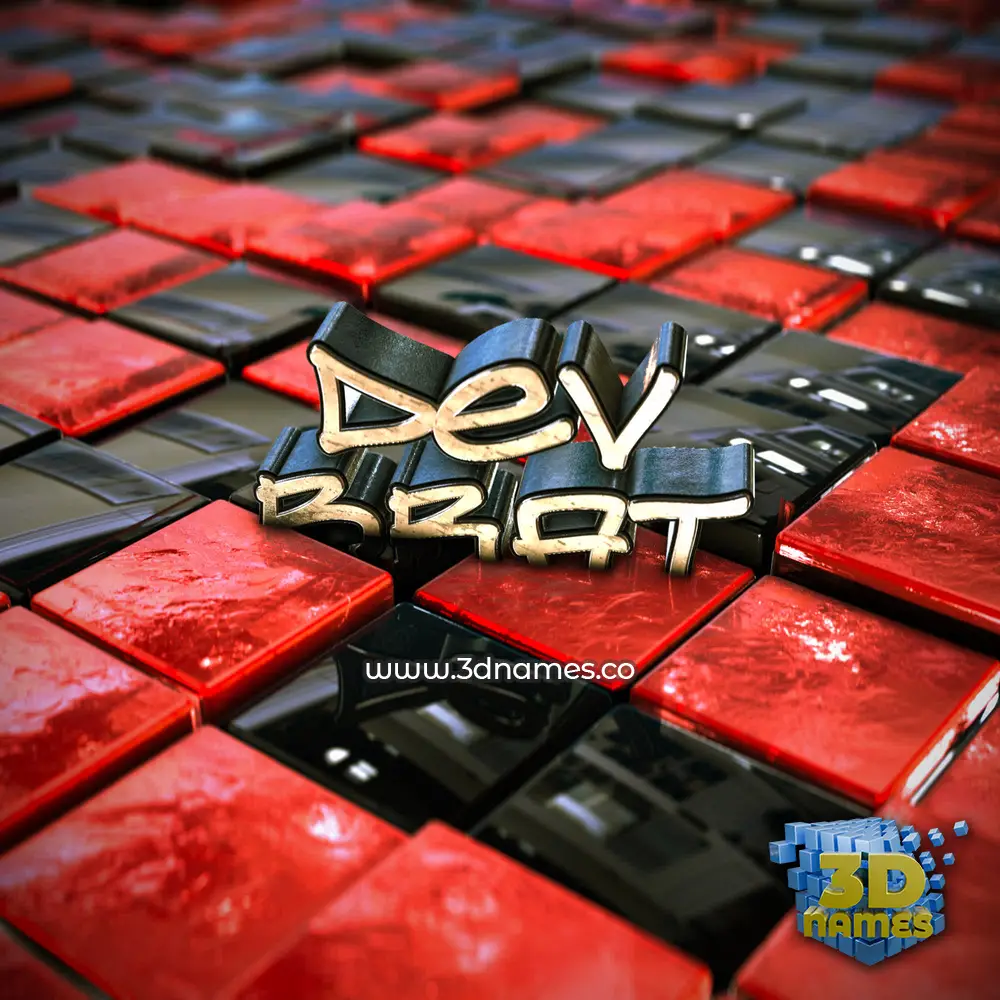 dev brat in Red Checkered style - 3D name wallpaper