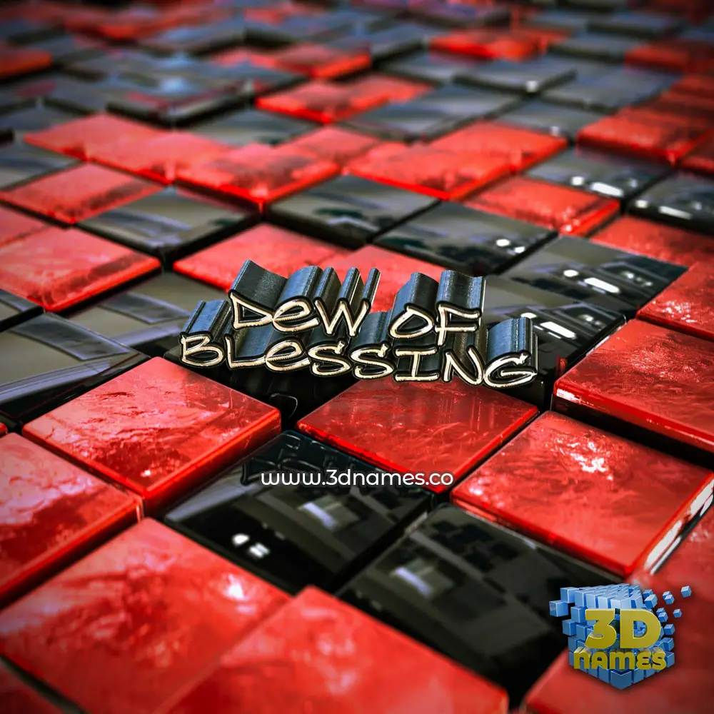 dew of blessing in Red Checkered style - 3D name wallpaper