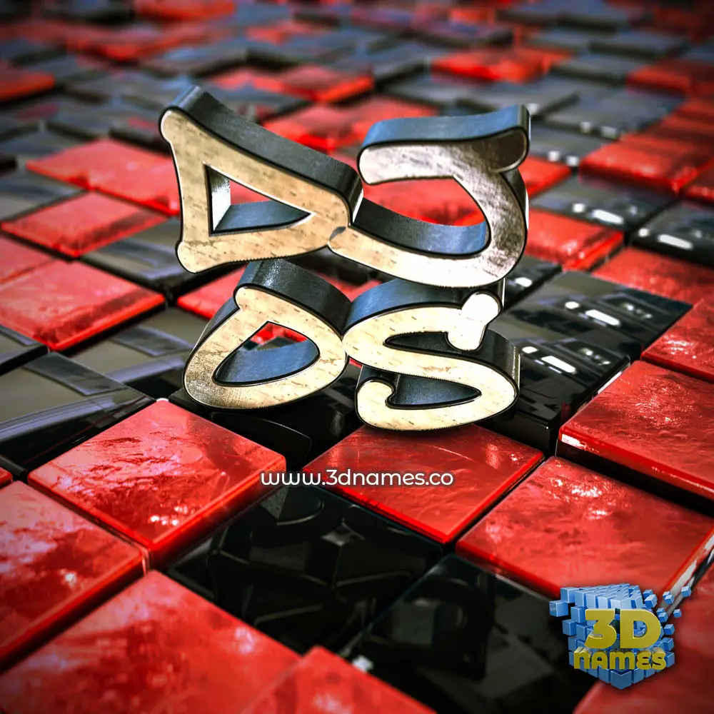 dj os in Red Checkered style - 3D name wallpaper