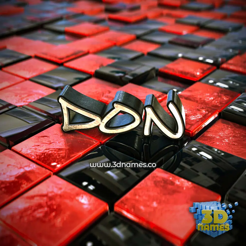 don in Red Checkered style - 3D name wallpaper