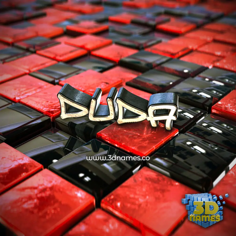 duda in Red Checkered style - 3D name wallpaper