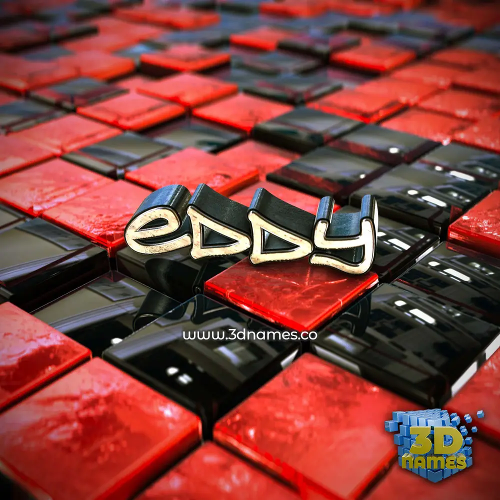 eddy in Red Checkered style - 3D name wallpaper