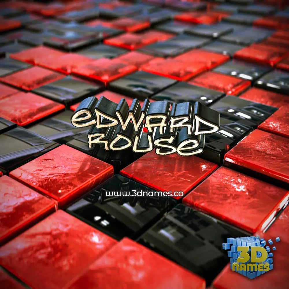 edward rouse in Red Checkered style - 3D name wallpaper