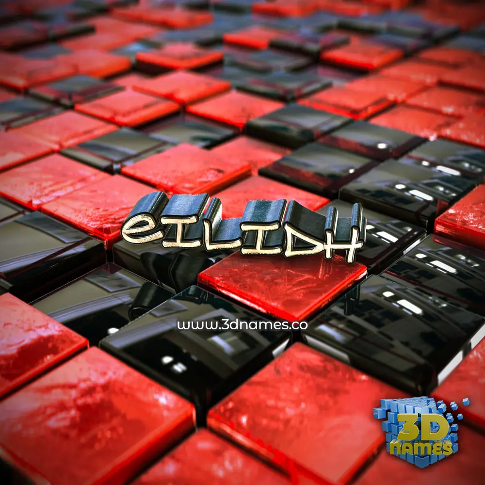eilidh in Red Checkered style - 3D name wallpaper