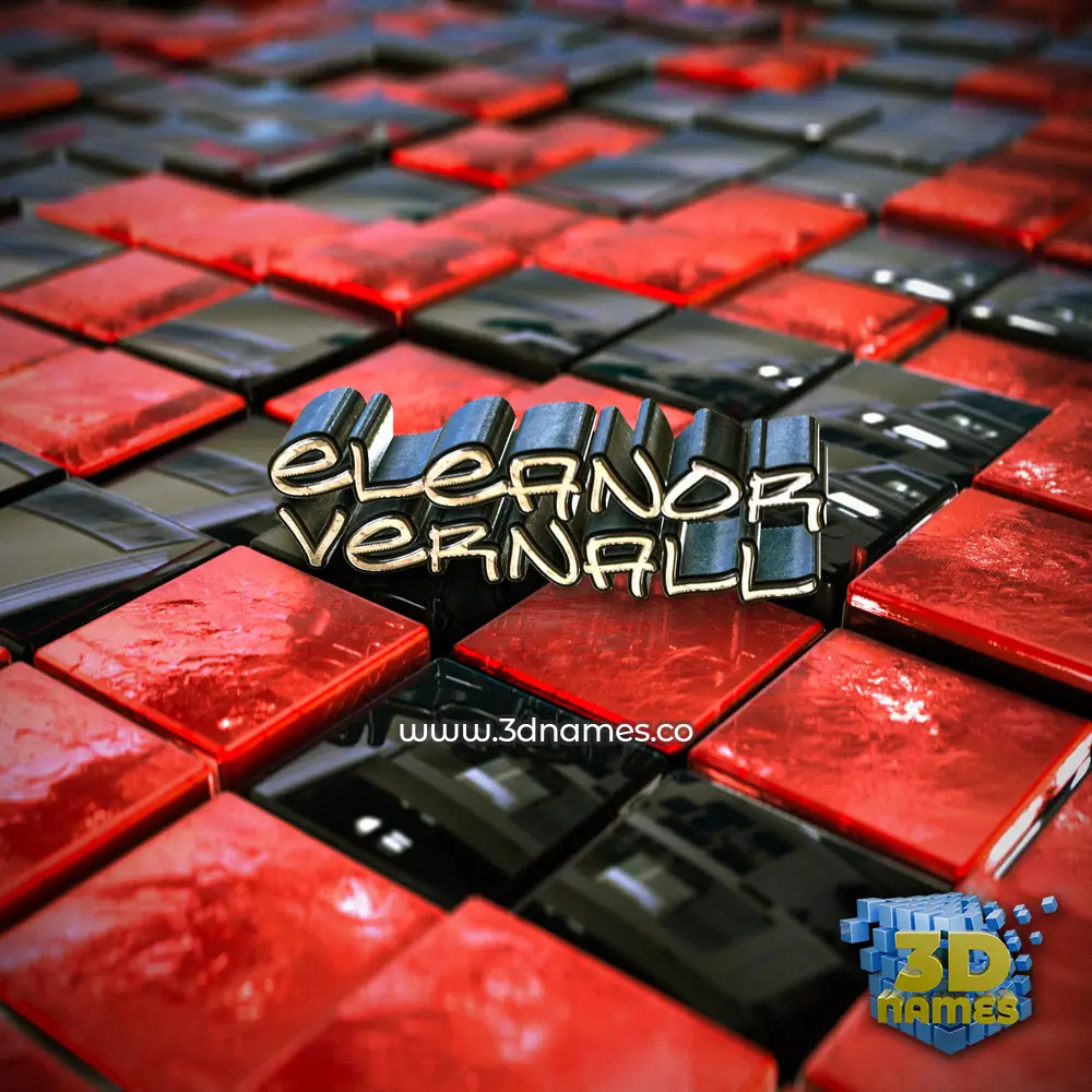 eleanor vernall in Red Checkered style - 3D name wallpaper