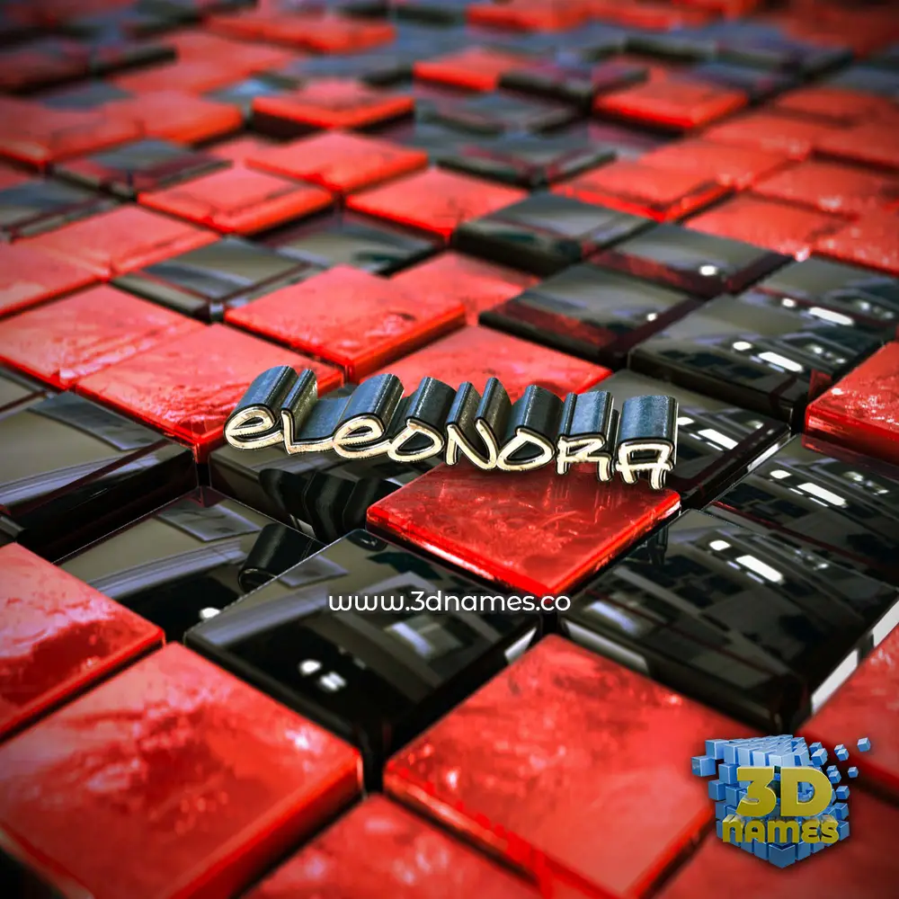 eleonora in Red Checkered style - 3D name wallpaper