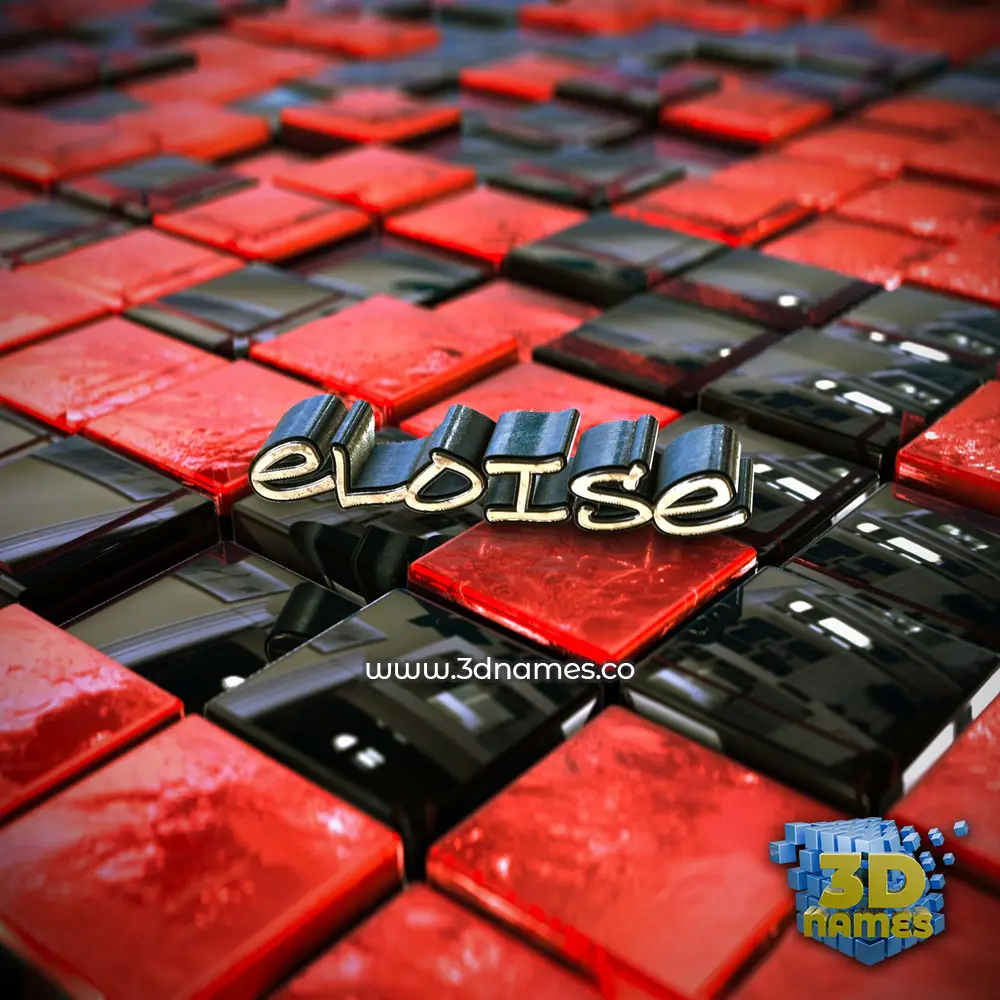 eloise in Red Checkered style - 3D name wallpaper