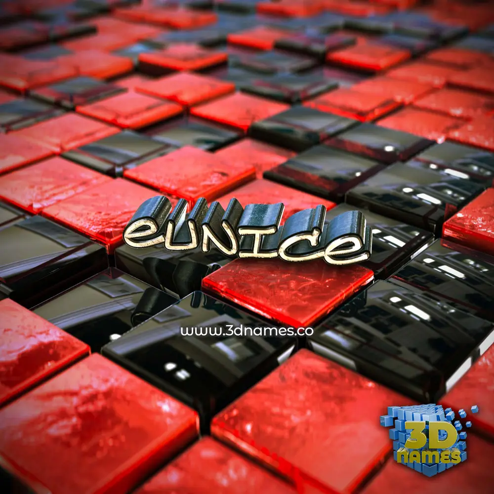 eunice in Red Checkered style - 3D name wallpaper