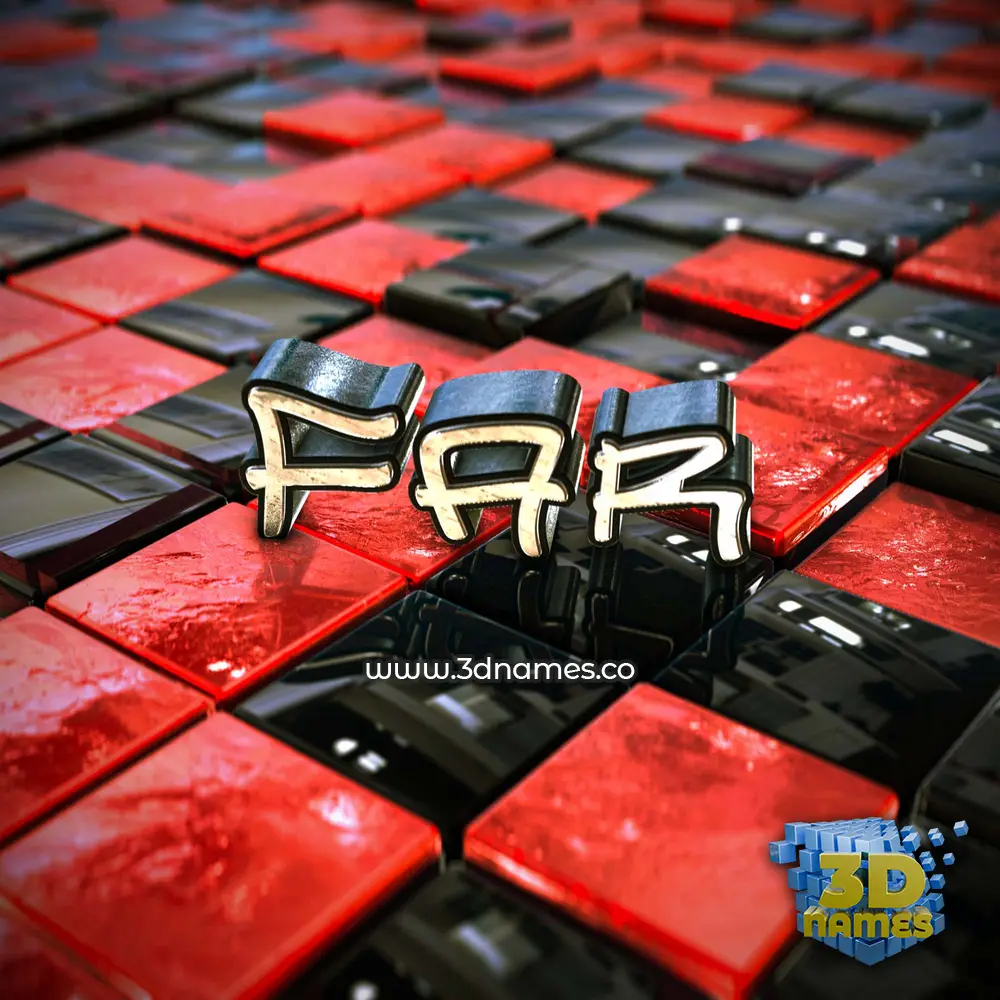 far in Red Checkered style - 3D name wallpaper