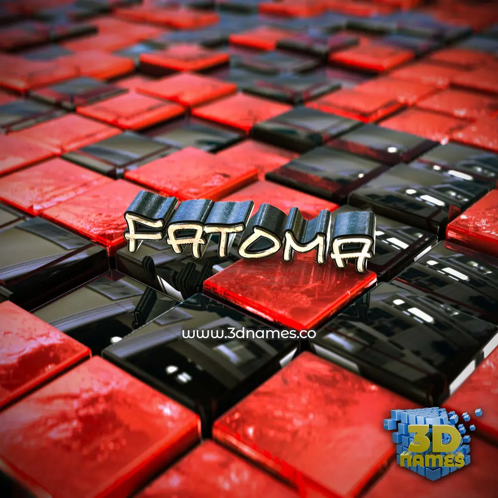 fatoma in Red Checkered style - 3D name wallpaper