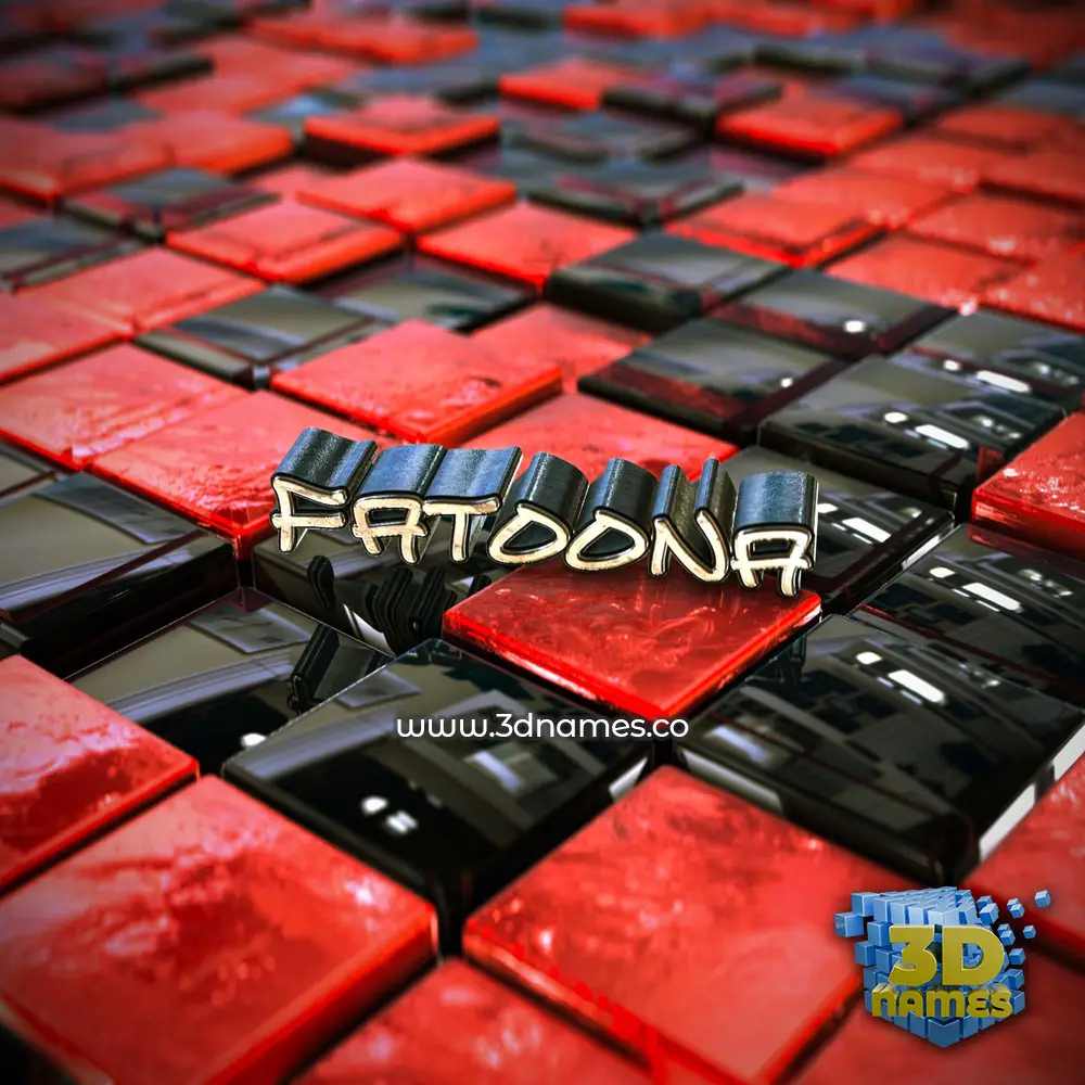fatoona in Red Checkered style - 3D name wallpaper
