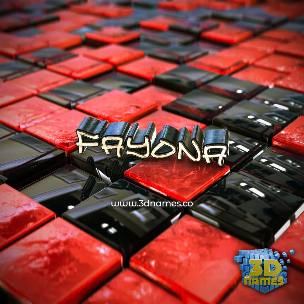 fayona in Red Checkered style - 3D name wallpaper