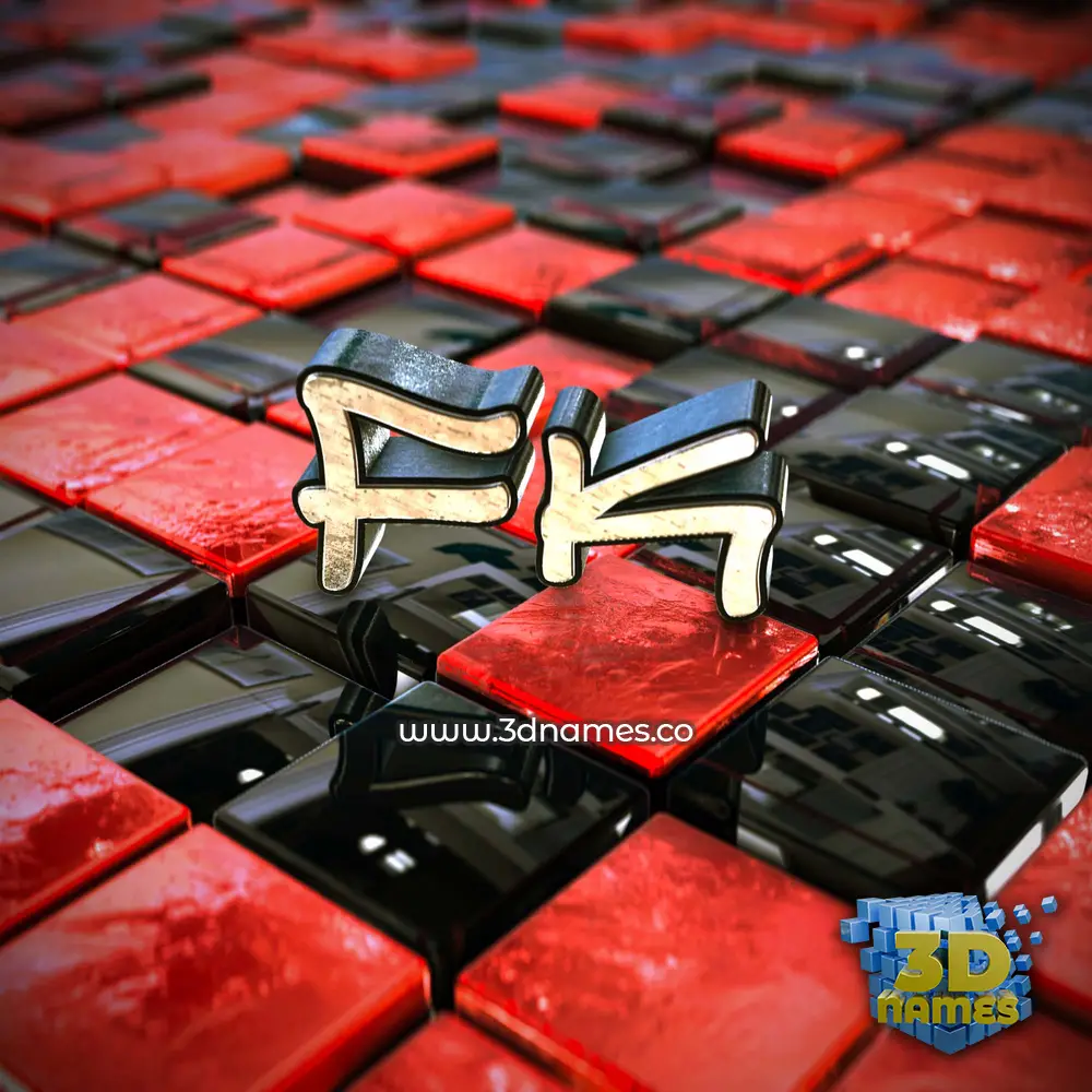 fk in Red Checkered style - 3D name wallpaper