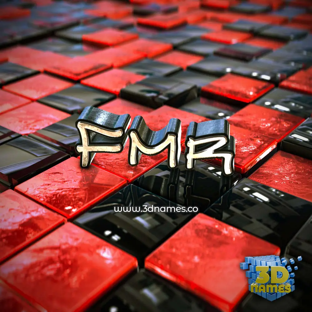 fmr in Red Checkered style - 3D name wallpaper