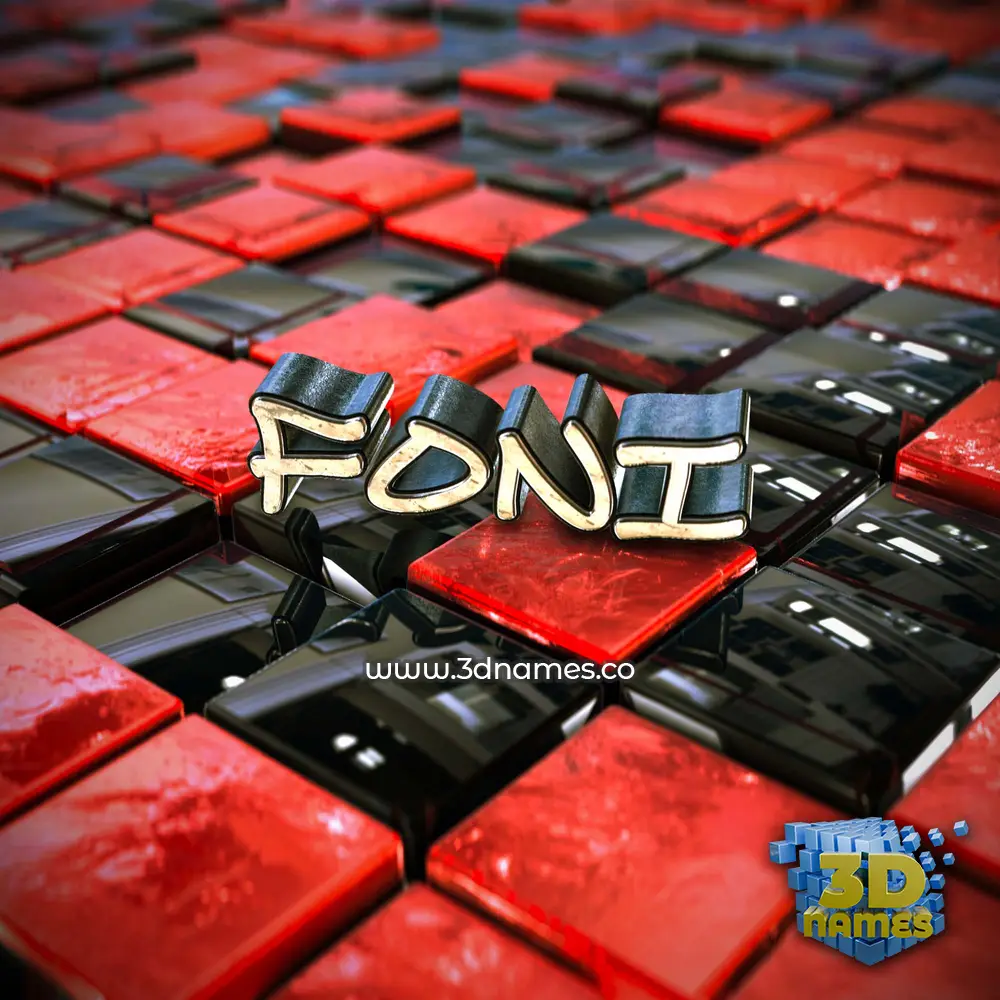 foni in Red Checkered style - 3D name wallpaper