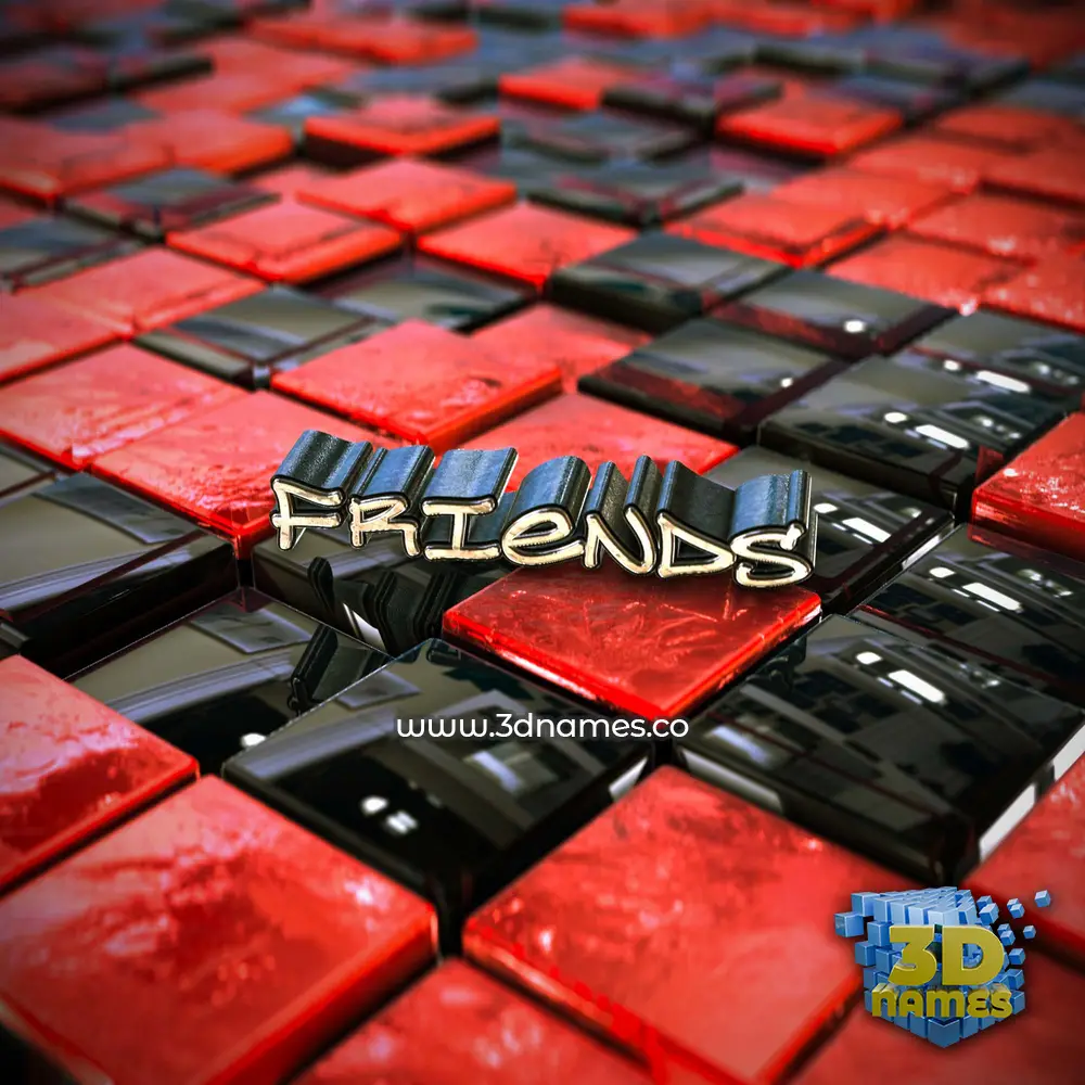 friends in Red Checkered style - 3D name wallpaper