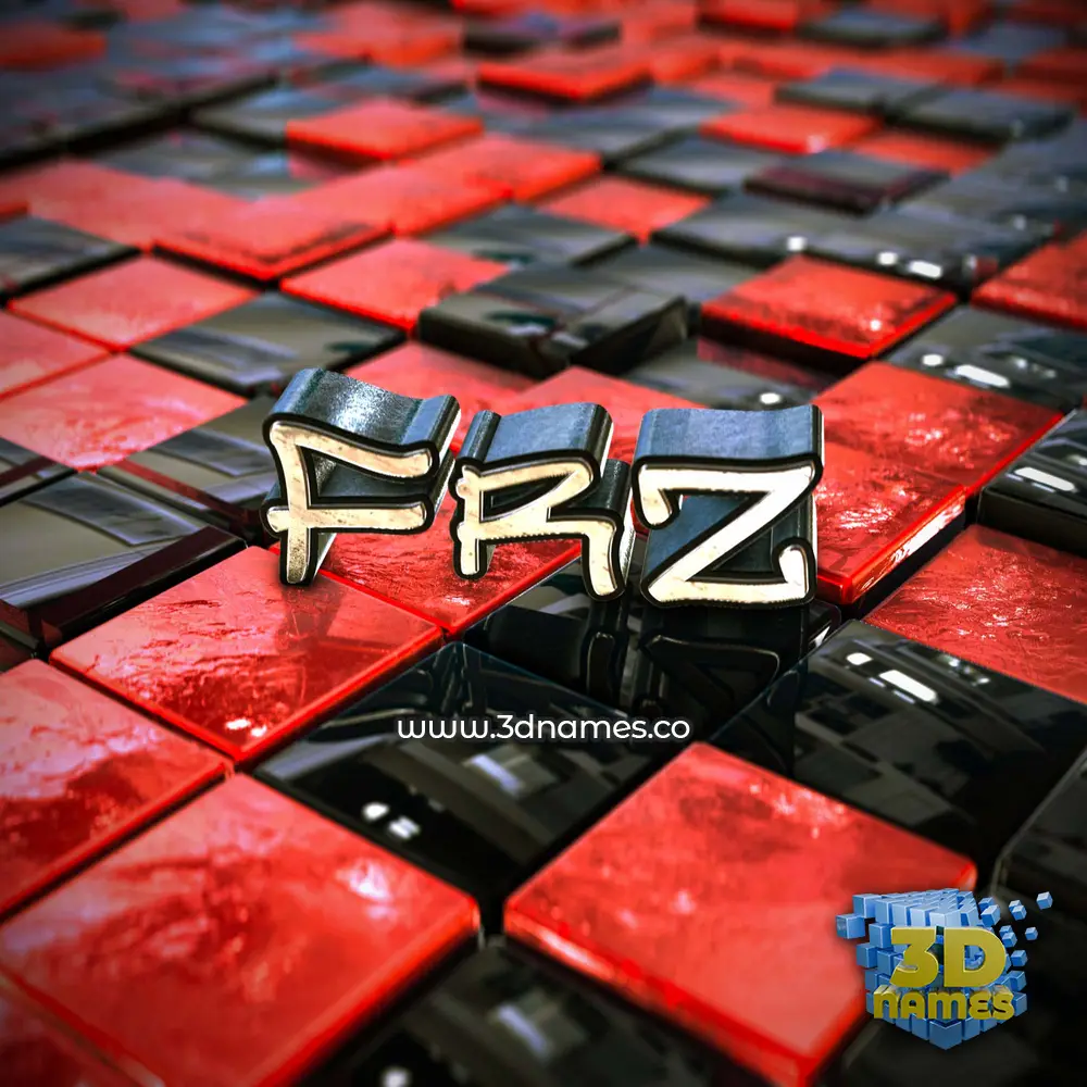 frz in Red Checkered style - 3D name wallpaper