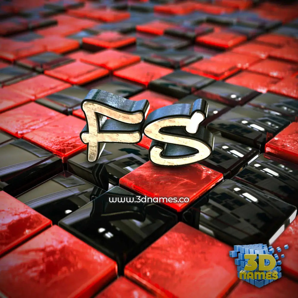 fs in Red Checkered style - 3D name wallpaper