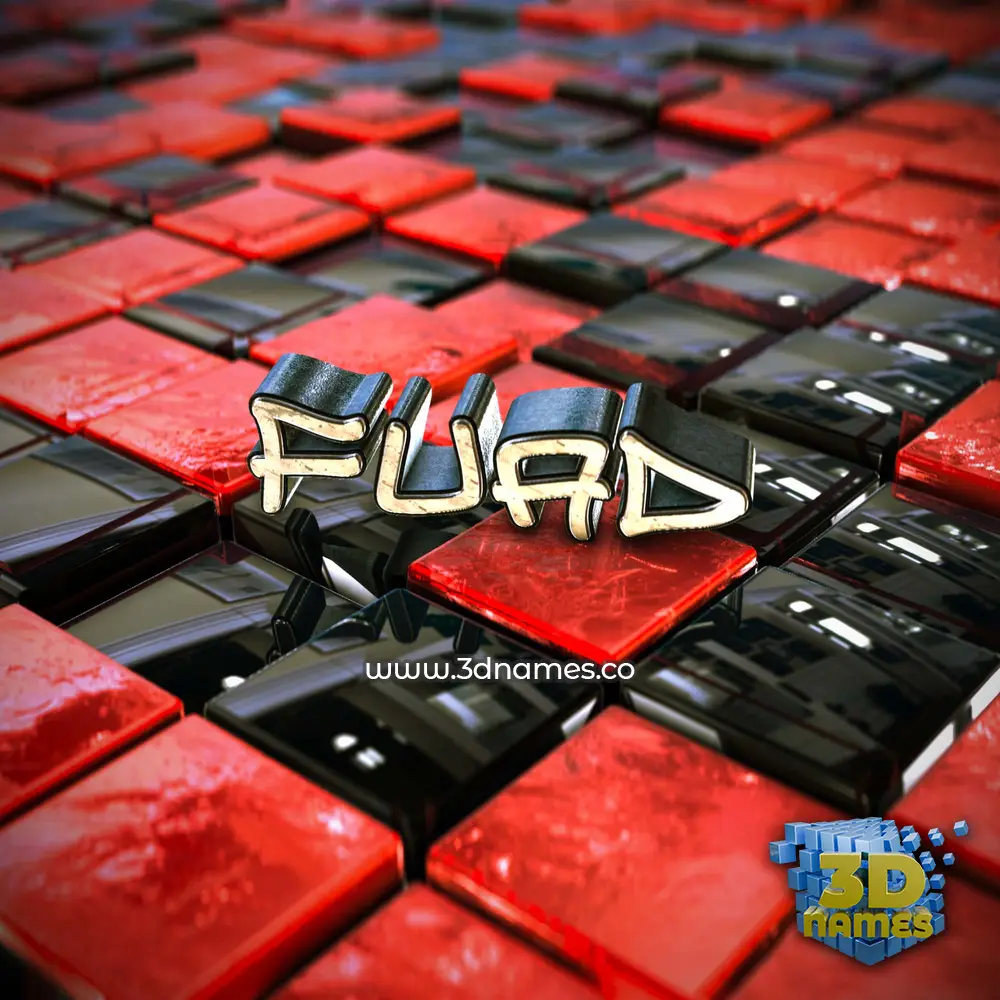fuad in Red Checkered style - 3D name wallpaper