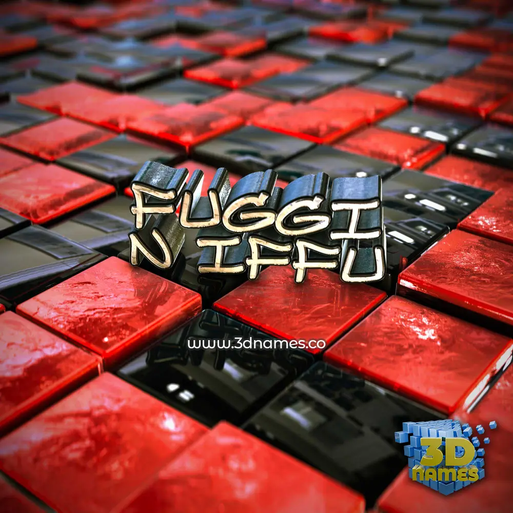 fuggi n iffu in Red Checkered style - 3D name wallpaper