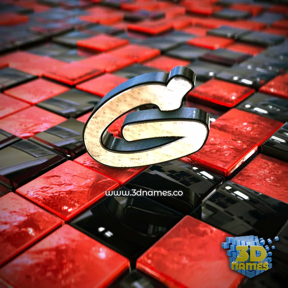 g in Red Checkered style - 3D name wallpaper