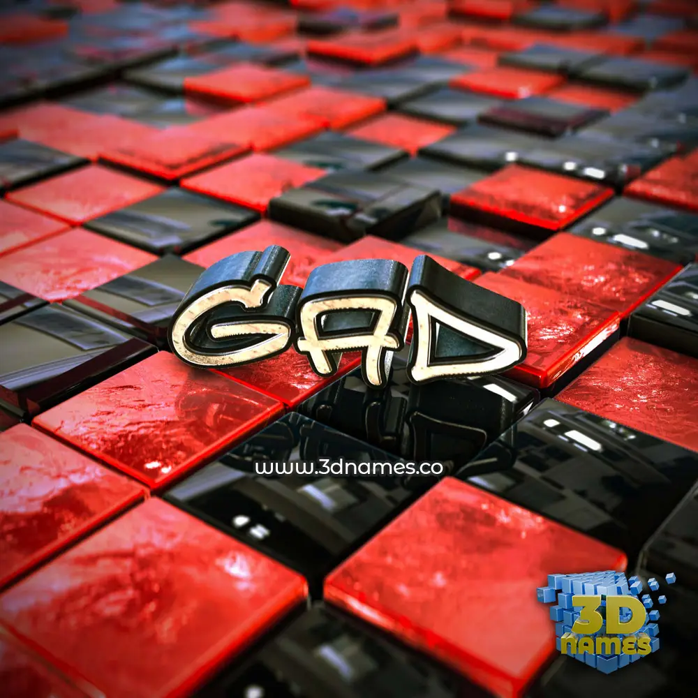 gad in Red Checkered style - 3D name wallpaper