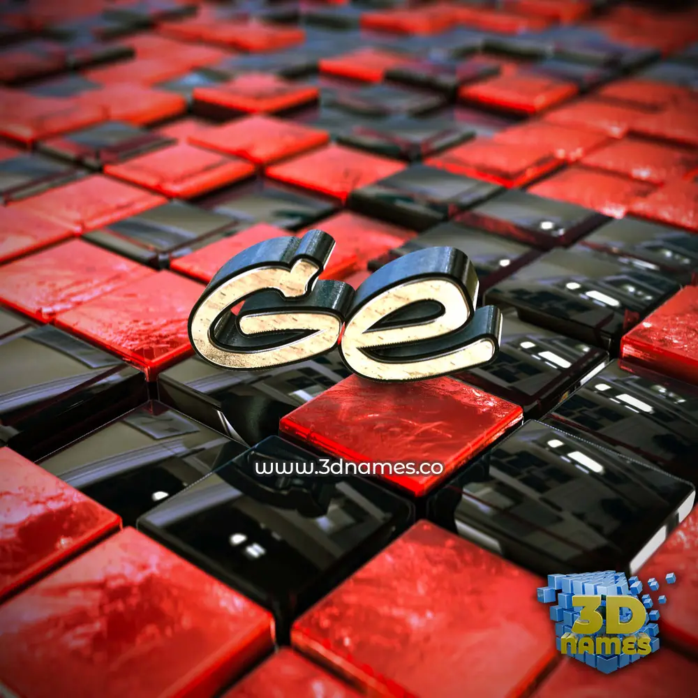 ge in Red Checkered style - 3D name wallpaper
