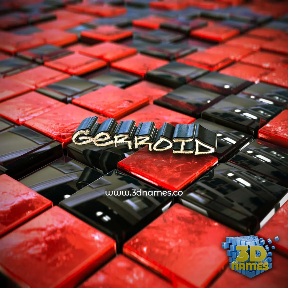 gerroid in Red Checkered style - 3D name wallpaper