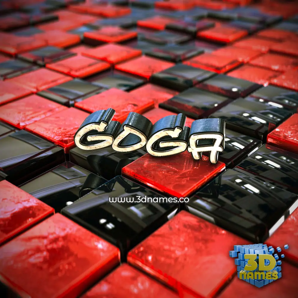 goga in Red Checkered style - 3D name wallpaper