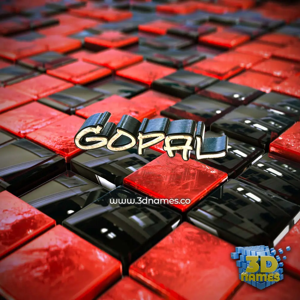 gopal in Red Checkered style - 3D name wallpaper