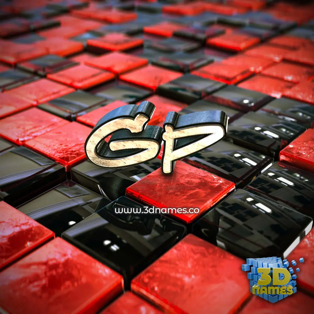 gp in Red Checkered style - 3D name wallpaper