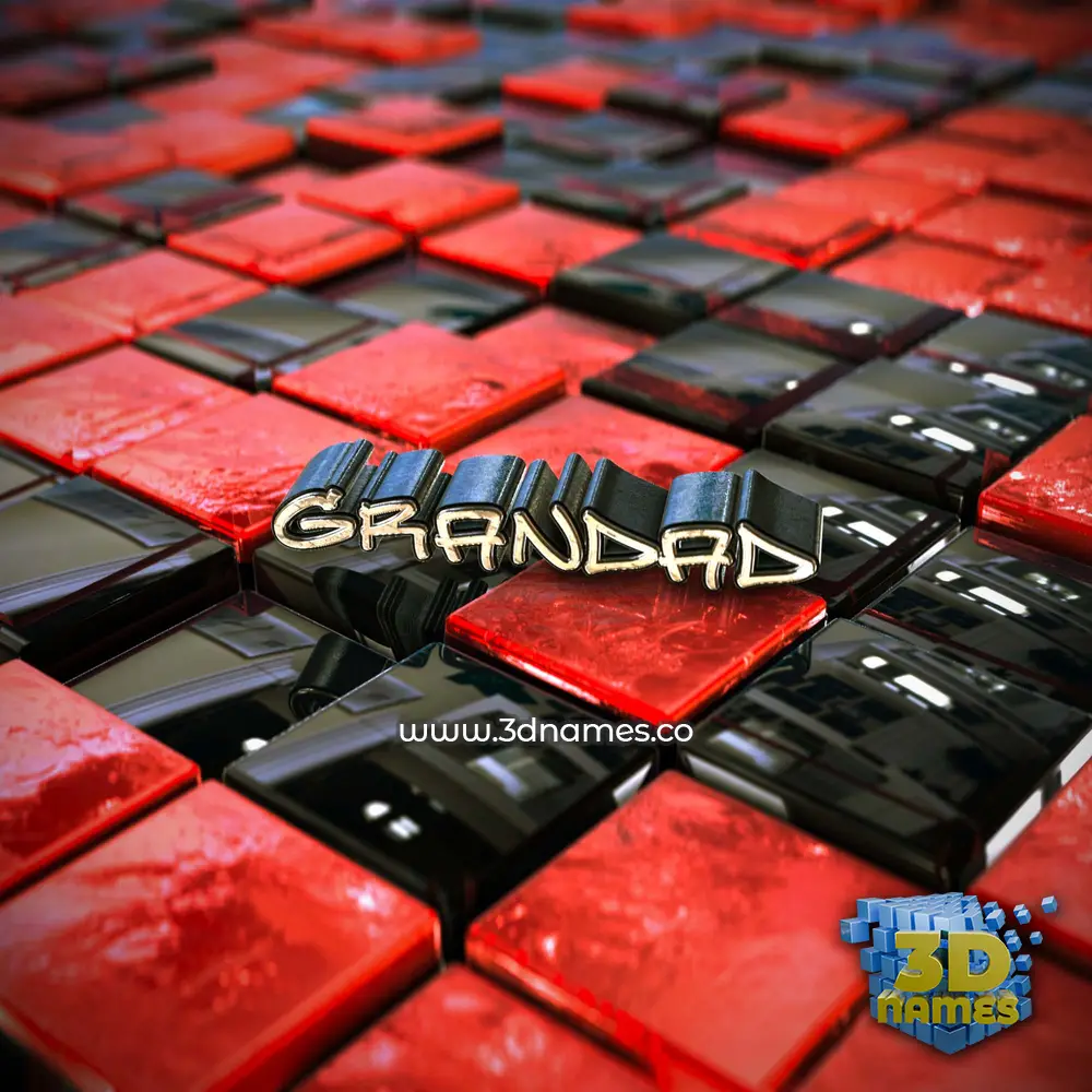 grandad in Red Checkered style - 3D name wallpaper