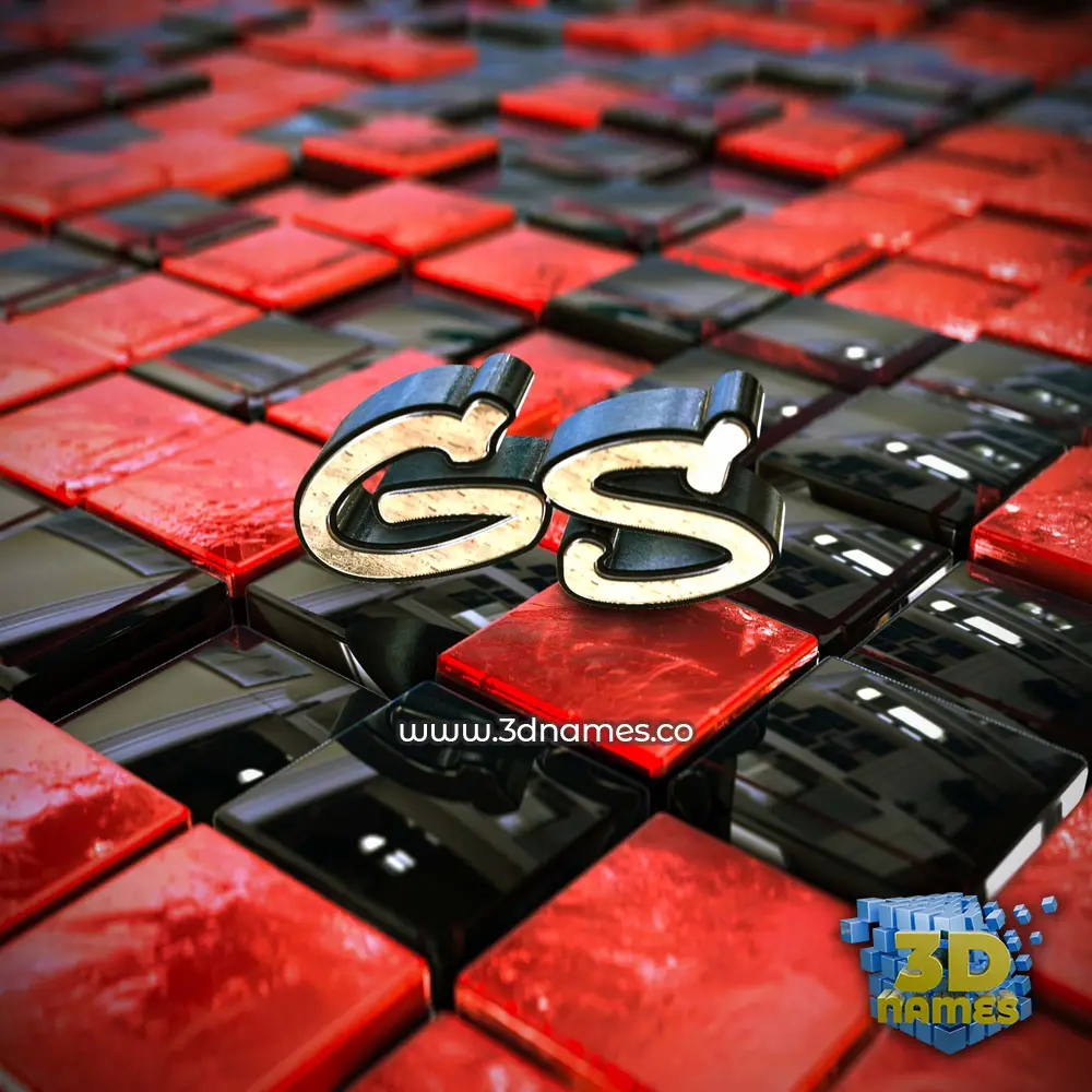 gs in Red Checkered style - 3D name wallpaper