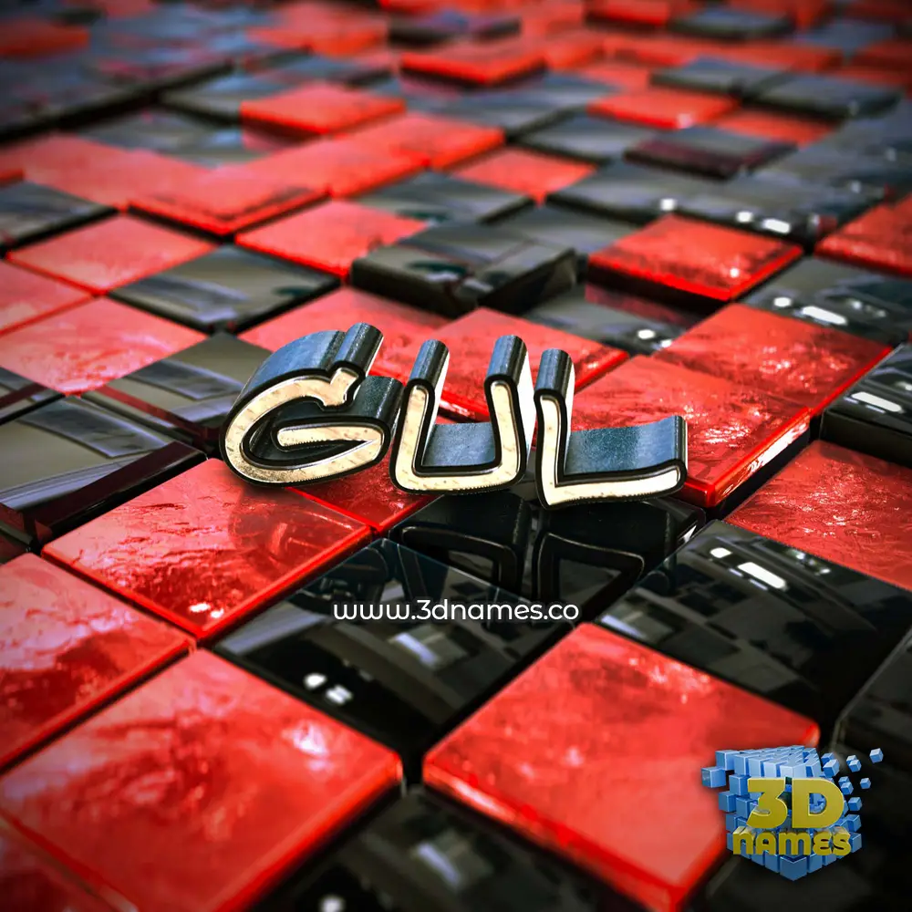 gul in Red Checkered style - 3D name wallpaper