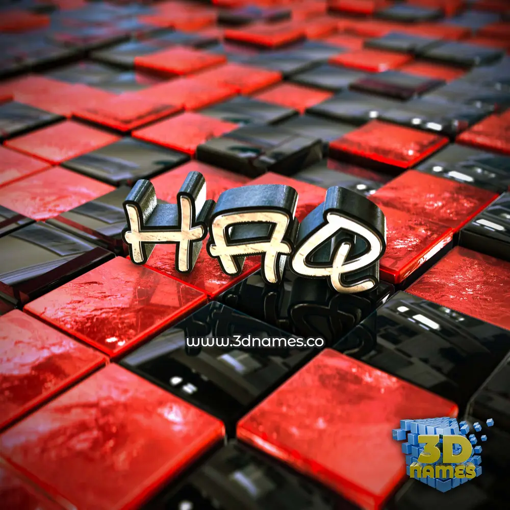 haq in Red Checkered style - 3D name wallpaper