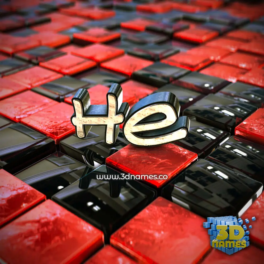 he in Red Checkered style - 3D name wallpaper