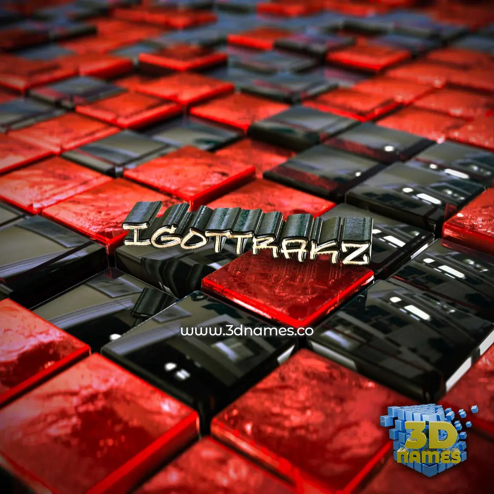 igottrakz in Red Checkered style - 3D name wallpaper