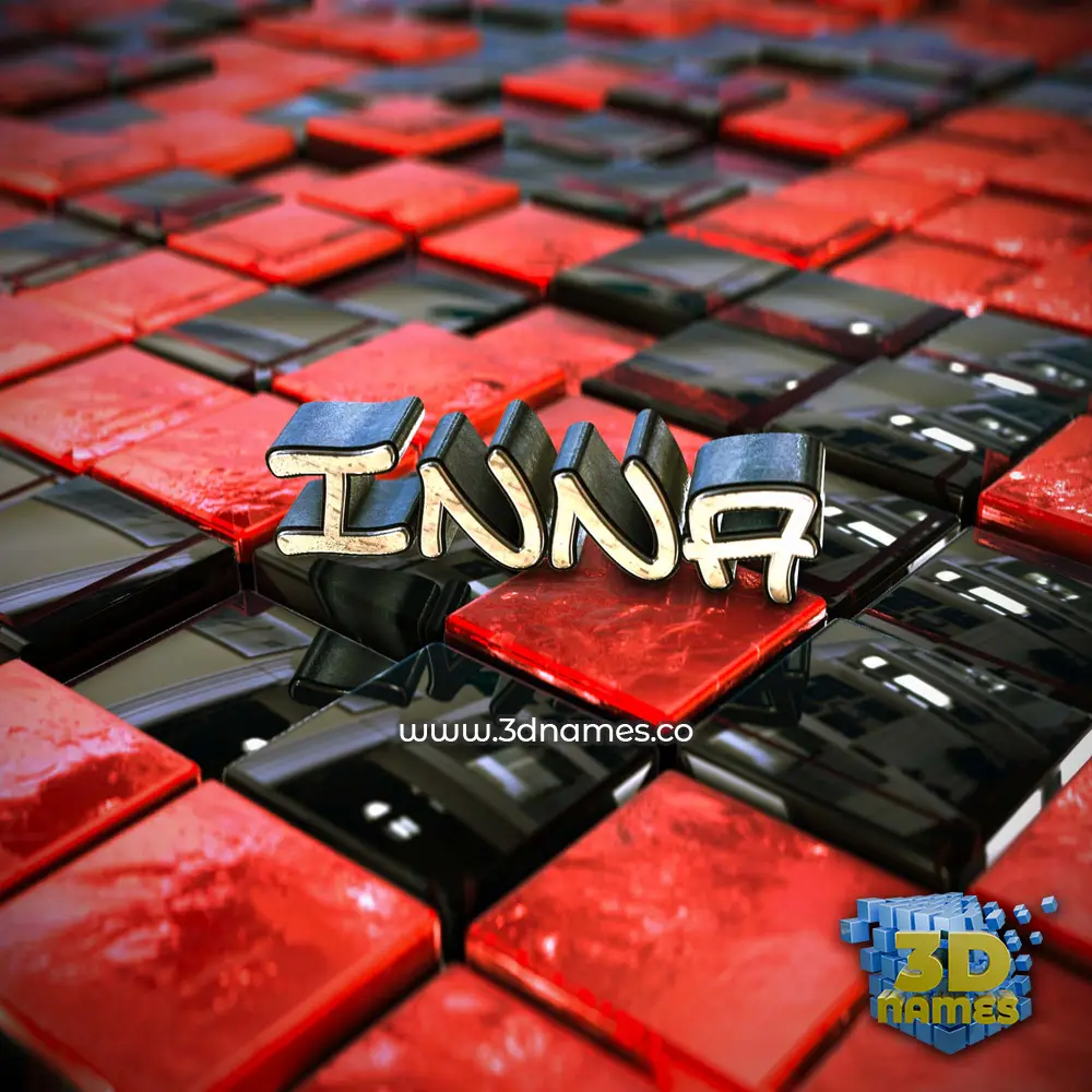 inna in Red Checkered style - 3D name wallpaper