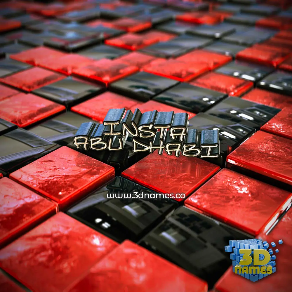 insta abu dhabi in Red Checkered style - 3D name wallpaper
