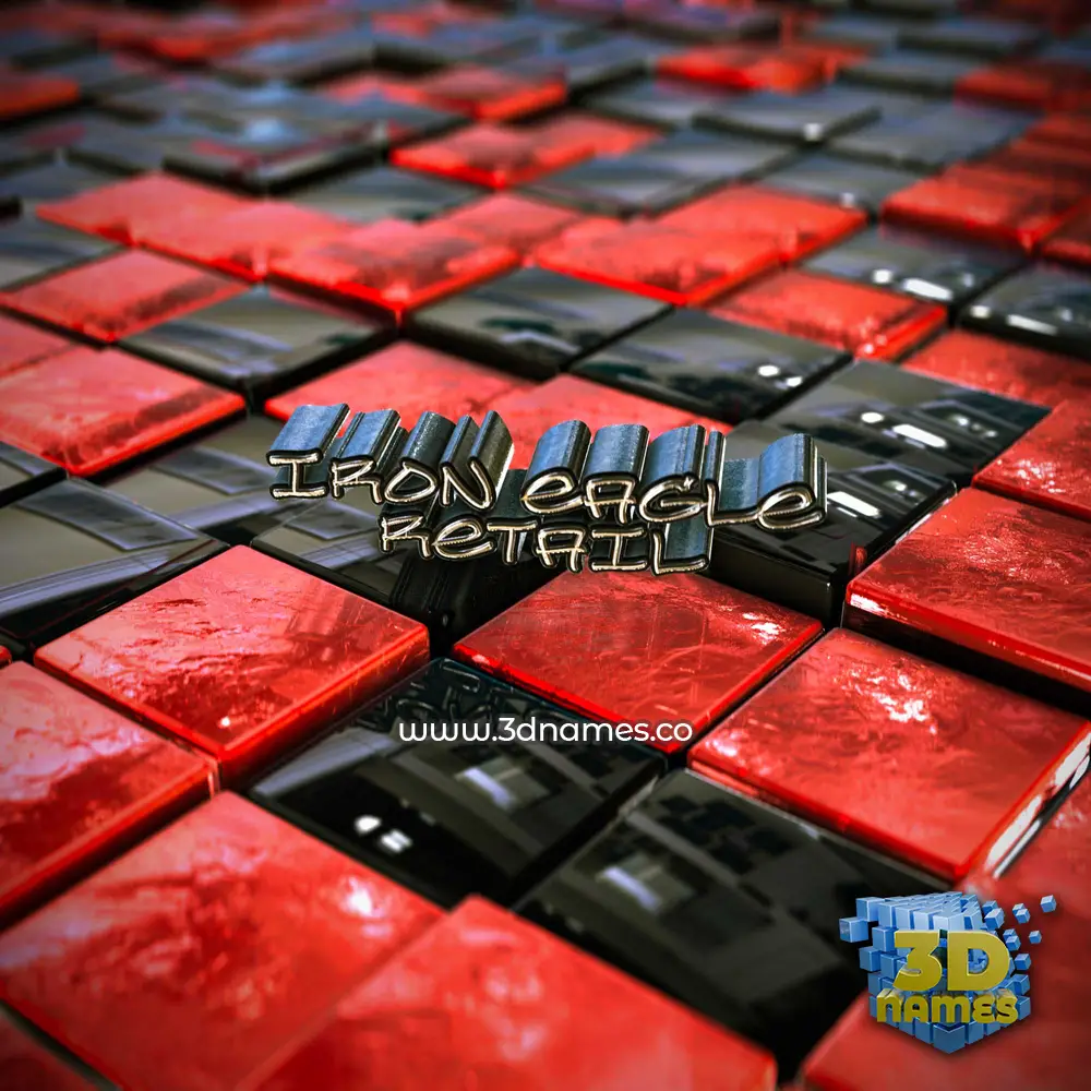 iron eagle retail in Red Checkered style - 3D name wallpaper