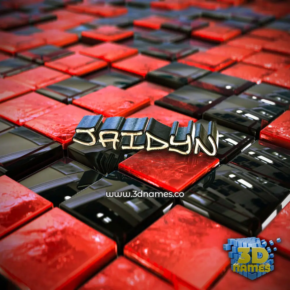jaidyn in Red Checkered style - 3D name wallpaper