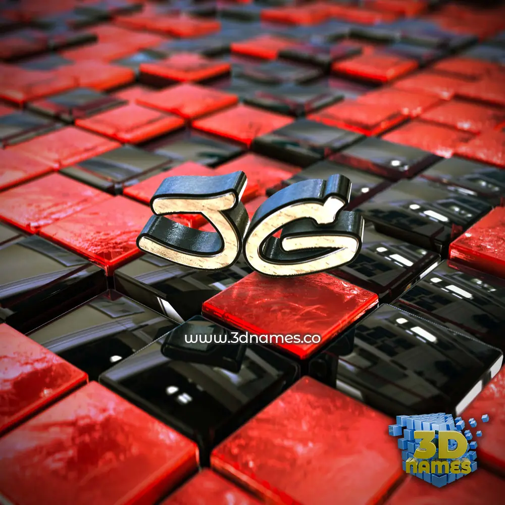jg in Red Checkered style - 3D name wallpaper