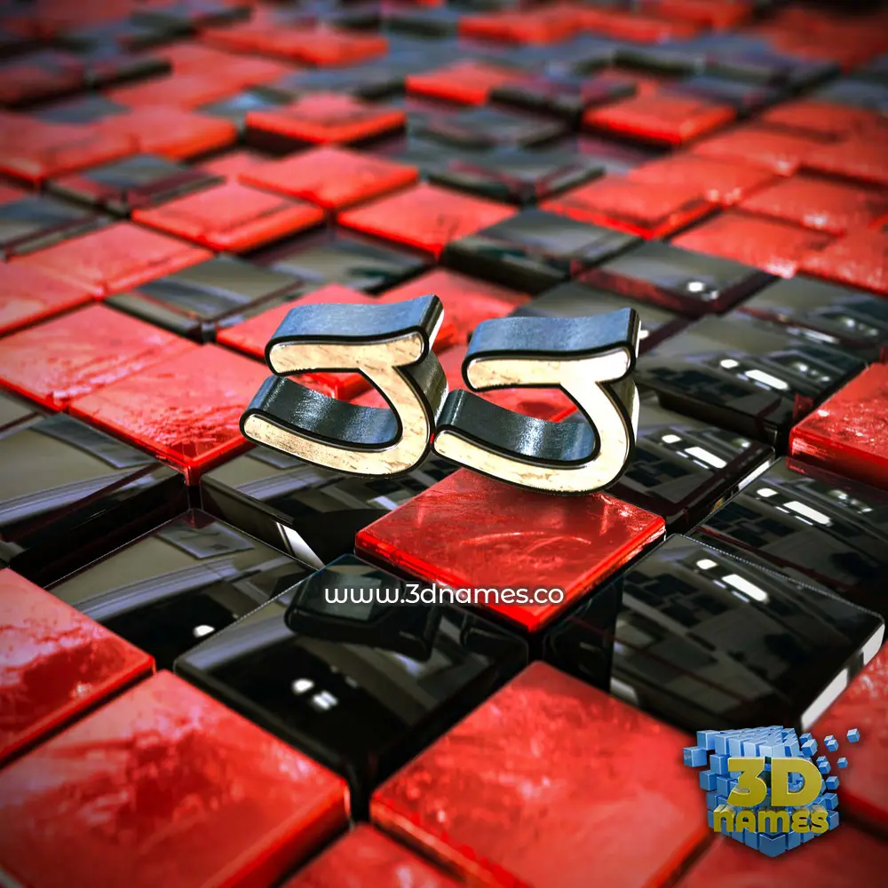 jj in Red Checkered style - 3D name wallpaper