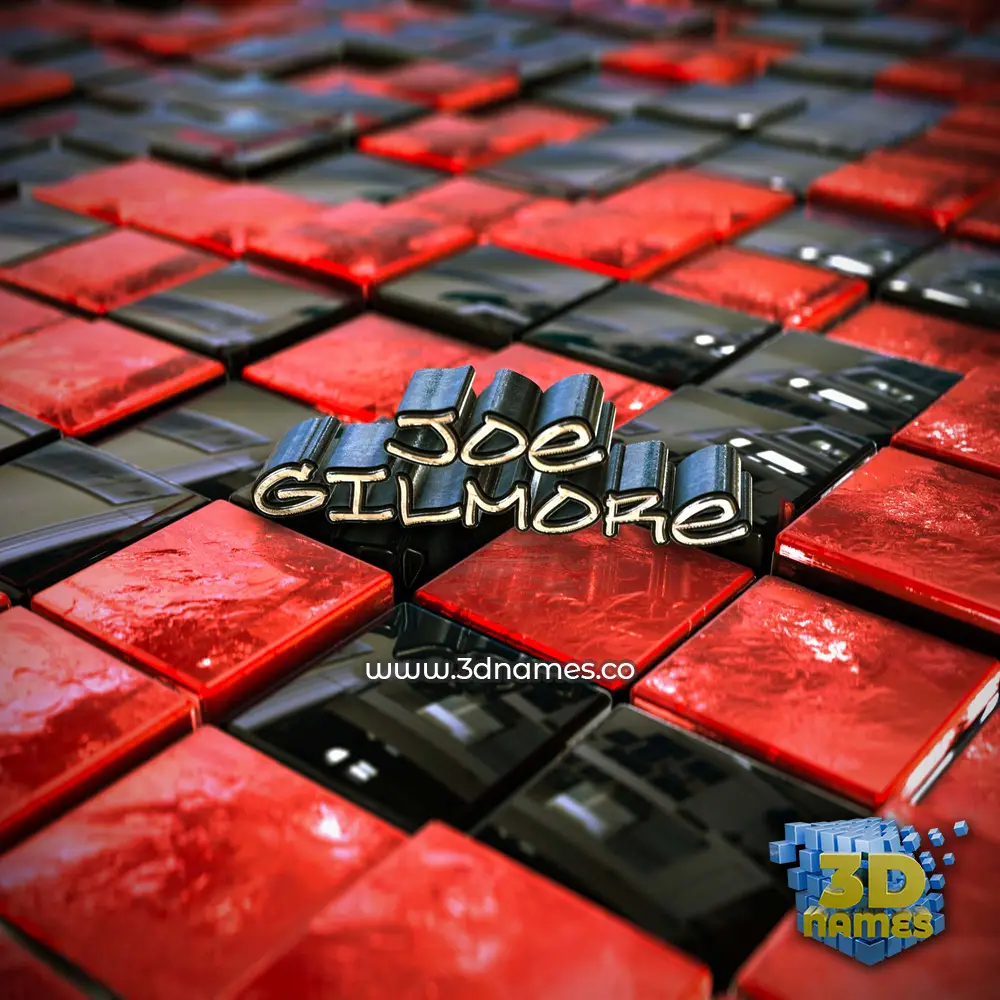 joe gilmore in Red Checkered style - 3D name wallpaper