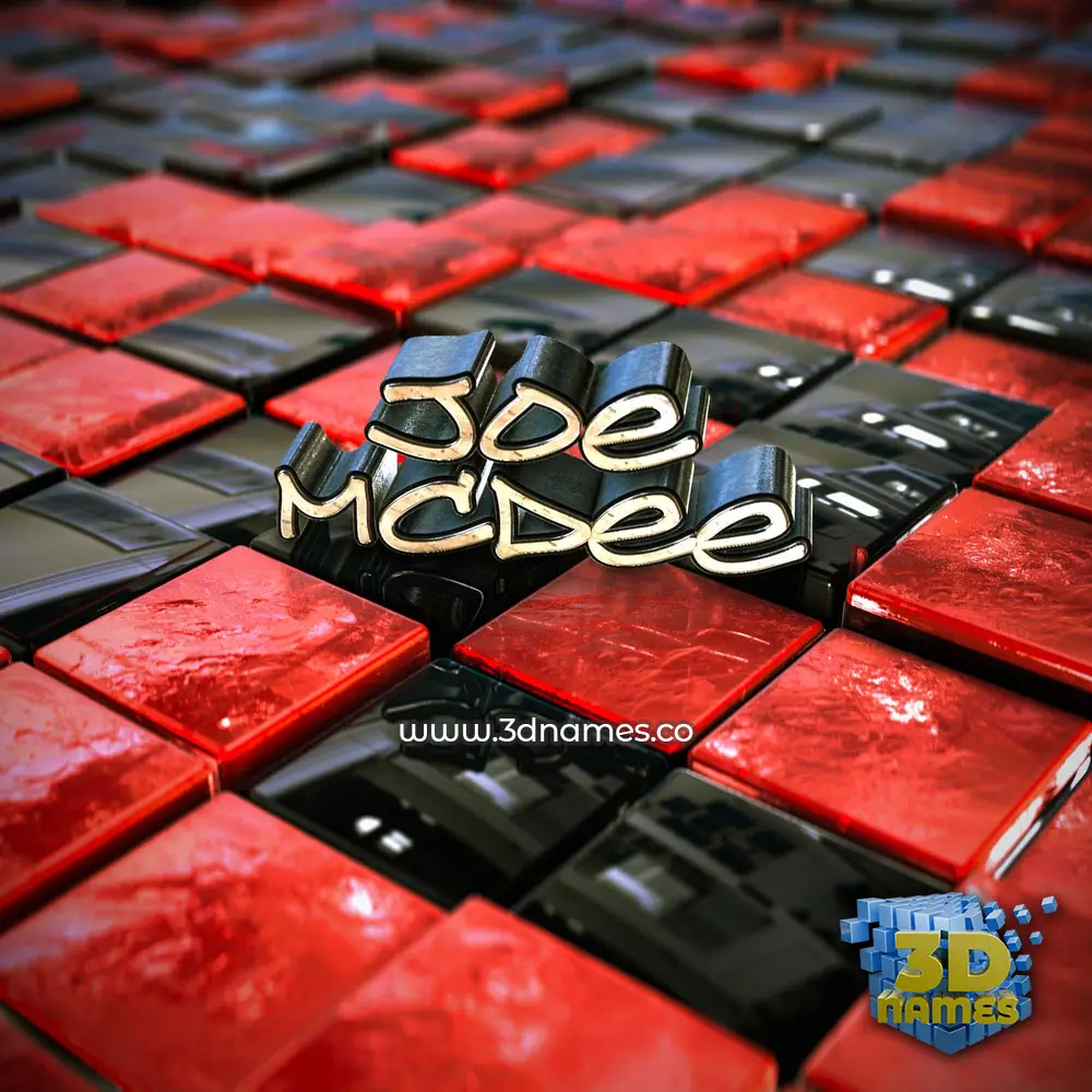 joe mcdee in Red Checkered style - 3D name wallpaper