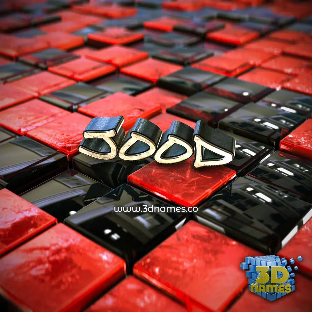 jood in Red Checkered style - 3D name wallpaper