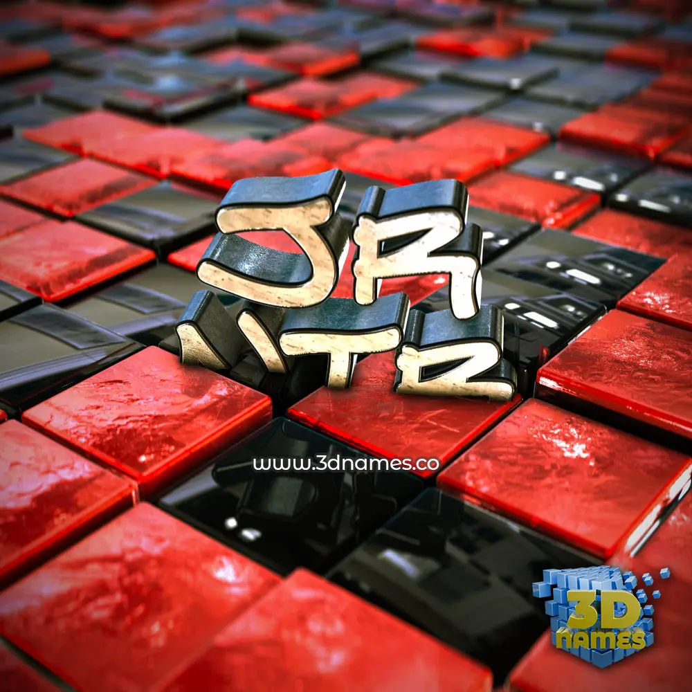 jr ntr in Red Checkered style - 3D name wallpaper